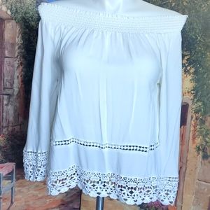 White off the shoulder top